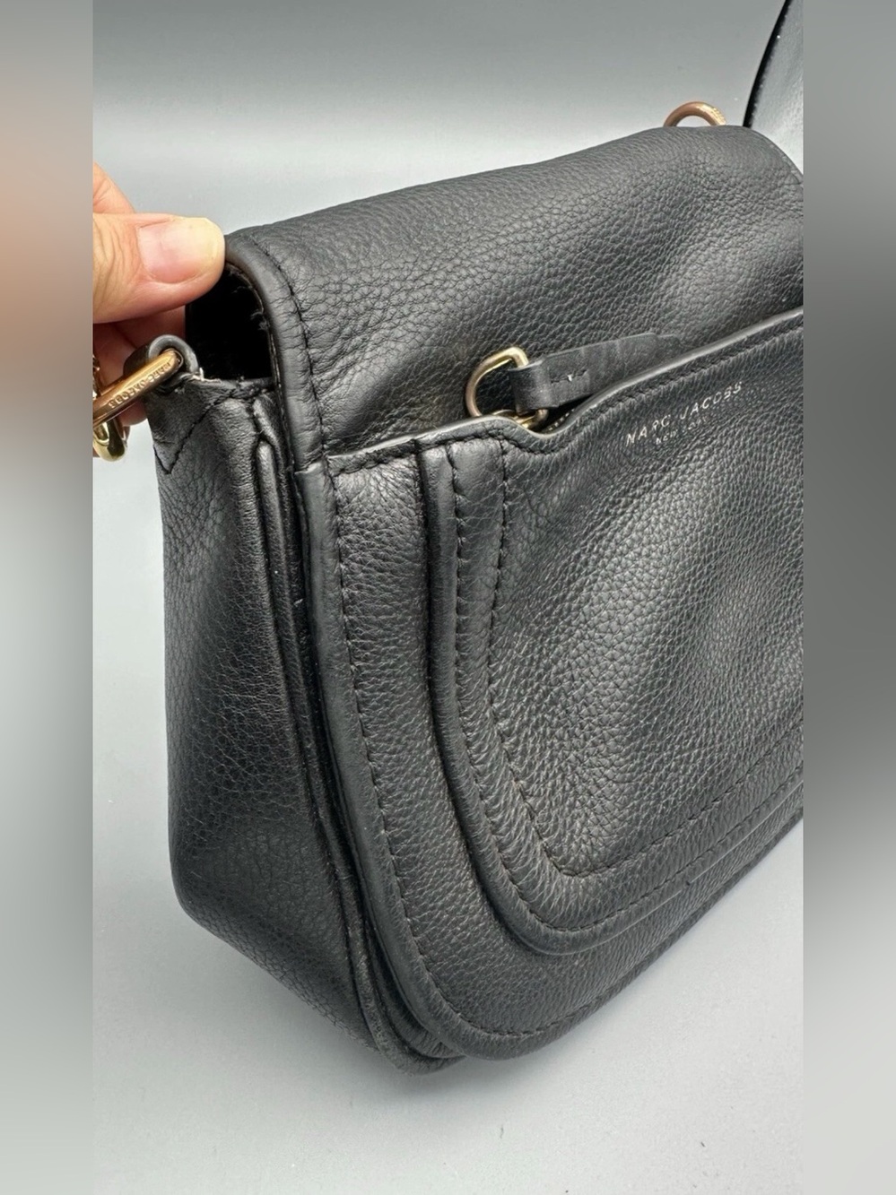 Marc Jacobs Crossbody Bag Black Leather Empire City Mini - Picture 9 of 11